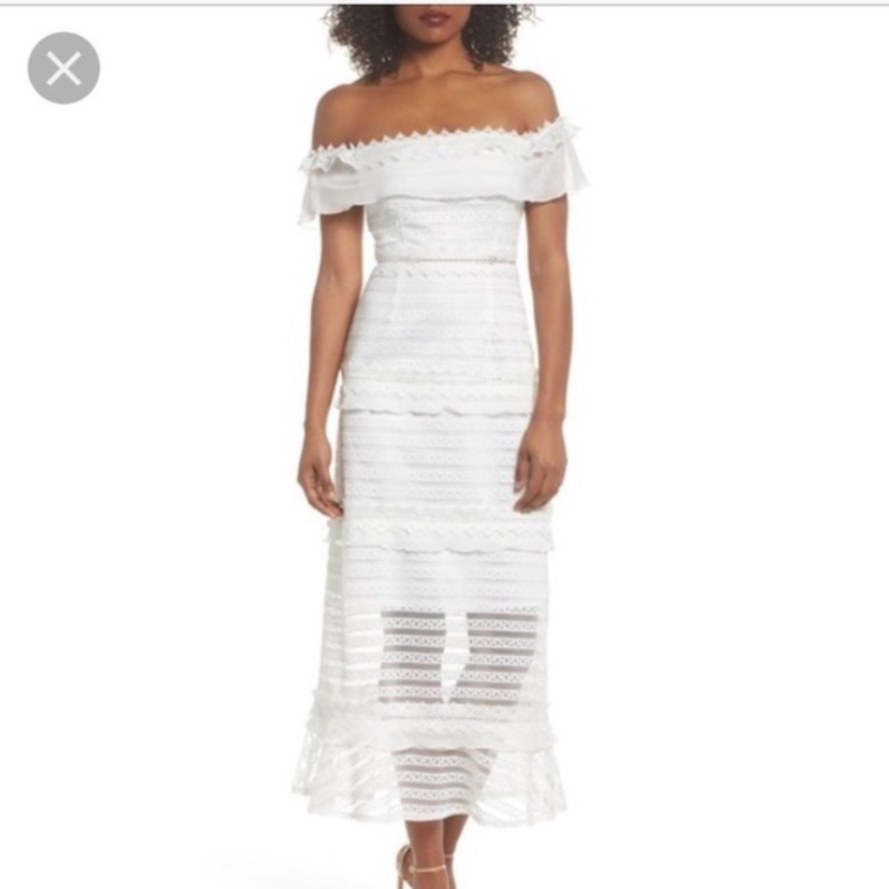 Foxiedox white Lucy maxi lace dress